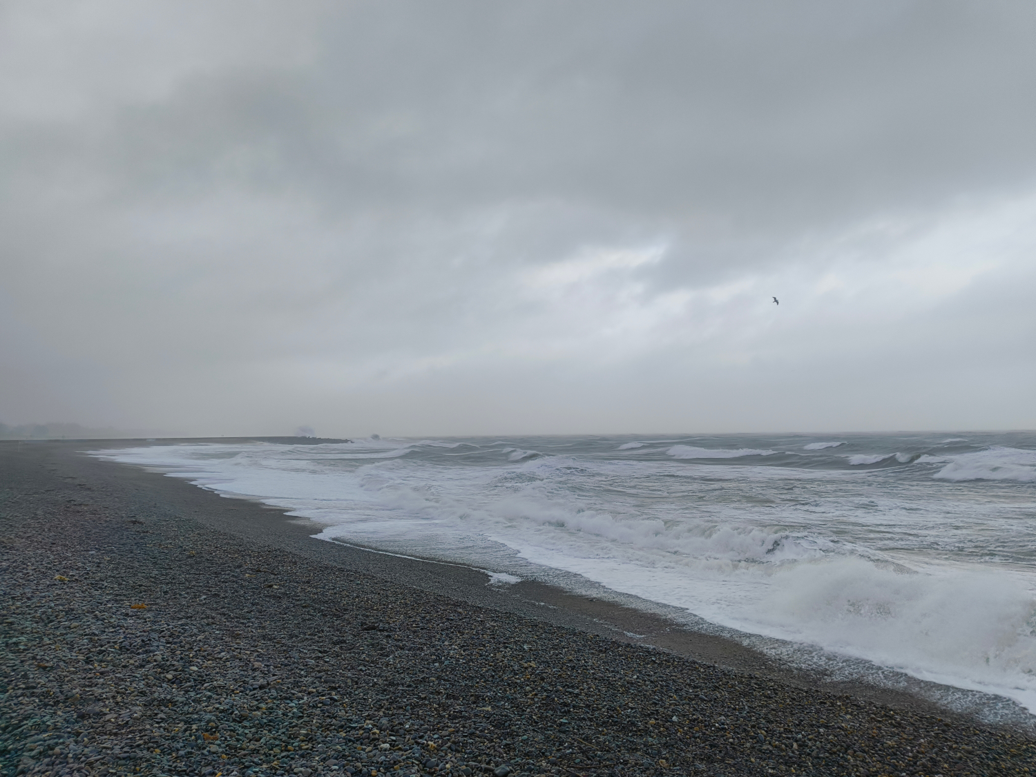 Shankill beach on a cloudy day